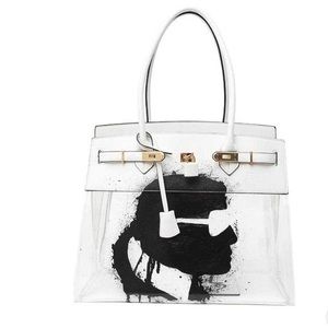 De Vesi “Karl Who?” Vegan Leather Hand-Painted Handbag- New with Tags